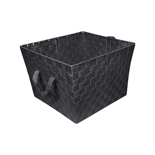 Simplify Large Black Woven Storage Bin